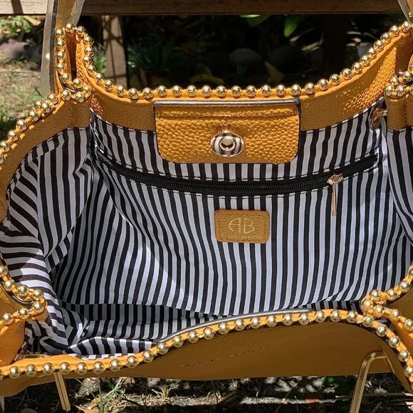 BRAND NEW Alexis Bendel bag/purse, Faux vegan leather, cognac/tan/yellow color - Picture 2 of 2